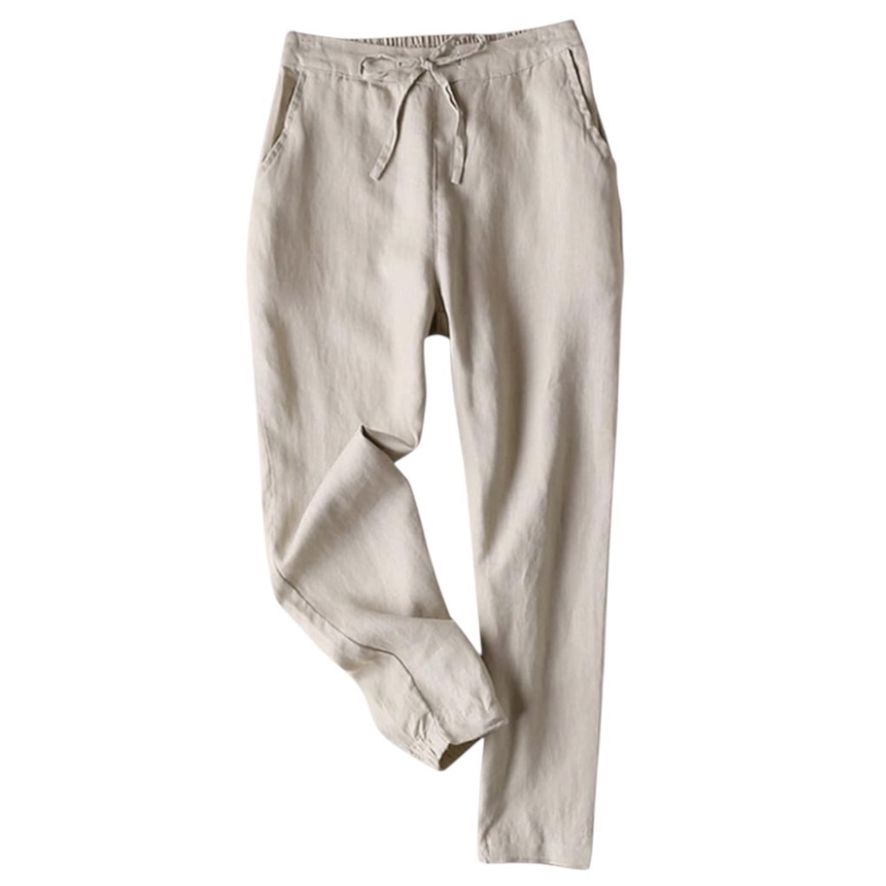 Iximo 100% Linen Paperbag Pants Women’s Size XXL in Light Tan Khaki New w/ tags!